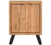 Aparador | aparador de comedor | armario de cocina con 2 puertas de madera maciza de acacia 55x36x72 cm cfw167953