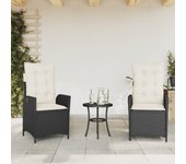 Maison exclusive - sillones reclinable jardín cojines 2 uds ratán sintético negro
