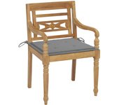 Sillas batavia 8 unidades madera maciza de teca con cojines