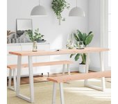 Tablero de madera maciza sin tratar con borde a juego