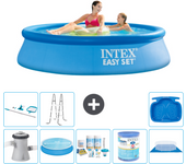 Paquete de piscina - intex - alrededor - 244x244x61 cm + accesorios a816