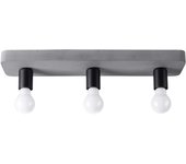 Sollux tavo lámpara de techo industrial semiempotrable gris 3x e27