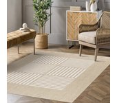 Alfombra vinilica premium de alta gama, alfombras de habitacion lavable antideslizante y resistente líneas blancas 60x90 cm
