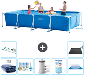 Paquete de piscina - intex - rectángulo - 450x220x84 cm + accesorios a282