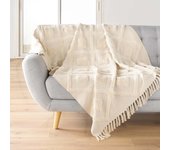 Manta tufted con borlas
