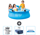 Paquete de piscina - intex - alrededor - 183x183x51 cm + accesorios cb76