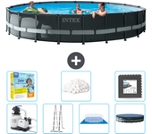 Paquete de piscina - intex - alrededor - 610x610x122 cm + accesorios cb49
