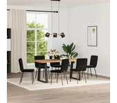Pack 6 uds silla de comedor | silla de cocina terciopelo negro cfw82018