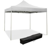 Cenador plegable plegable 3 x 3 blanco revestido en pvc impermeable
