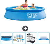 Paquete de piscina - intex - alrededor - 244x244x61 cm + accesorios cb59