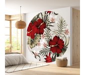 Papel pintado redondo - motivo floral