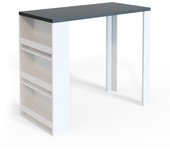 Vicco mesa de bar , blanco, 57 x 117 cm con 3 compartimentos