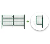 Pack cancela batiente de malla razo 300b140 + cancela verde 1m