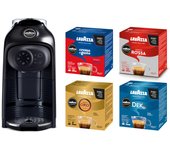 Lavazza, a modo mio macchina per caffè idola nera con 64 capsule a modo mio assortite, macchina per espresso compatta e silenziosa, 1500 w, 220-240 v
