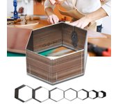 7 plantillas hexagonales de 20 a 50 mm para manualidades de cuero, bricolaje