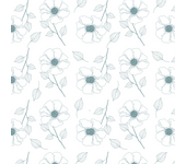 Papel pintado floral blanco y verde
