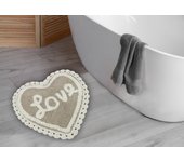 Alfombra de baño de algodón love grigio/bianco