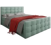 Cama continental memphis 118, continental, doble, turquesa, 180x200, tapiz, somieres, 185x216x105cm