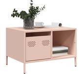 Mesa de centro rosa 68,5x50x43,5 cm acero laminado en frío