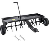 Vevor aireador césped remolcado 48 pulgadas, enganche universal, púas de hierro alternadas, para jardines, céspedes, granjas