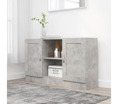Aparador | aparador de comedor | armario de cocina de madera contrachapada gris hormigón 120x30,5x70 cm cfw39717