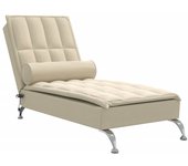 Tumbona | silla de jardín de masaje con cojín de tela crema cfw56346