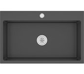 Fregadero de cocina hecho a mano 70 x 44 cm acero inoxidable negro 02_0002466