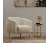 Garcia sillón redondo crema rizado