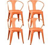 Pack 4 sillas de comedor strong vintage naranja 53x45x80cm thinia home