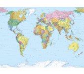 Fotomural world map multi color - 270 x 188 cm - komar