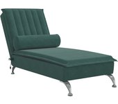 Tumbona | silla de jardín de masaje con cojín de terciopelo gris oscuro cfw56367