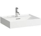 Laufen kartell lavabo bajo encimera, 1 agujero para grifo, con rebosadero, 600x460mm, h8103330001041, color: blanco