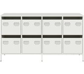 Aparador | aparador de comedor | armario de cocina de acero laminado en frío blanco 135x39x73,5 cm cfw48533