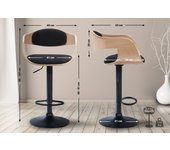 Juego de 2 taburetes de bar kingston b tela natural/negro