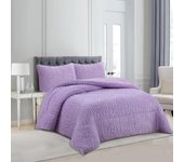Haradeco manta sherpa para sofá cama con funda almohada, edredón borreguito terciopelo gruesa abriga(jacquard lila lavanda, 160x220cm)