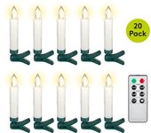 Goobay 53942 candele per albero di natale a led senza fili con funzione timer/candele led con telecomando/fiamma tremolante, candele elettriche/candel