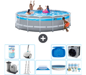 Paquete de piscina - intex - alrededor - 488x488x122 cm + accesorios a2729