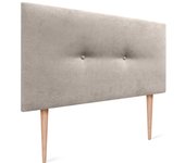 Dhome cabecero de tela acualine liso con botones y patas tapizado de alta gama cabezal lujo cama dormitorio moderno acolchado (beige, 105cm)