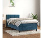 Somier de láminas con colchón azul oscuro 90x190 cm