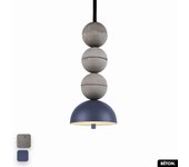 Lámpara colgante de hormigón - bosfor concrete | gris - índigo | 3 bolas | led 14w