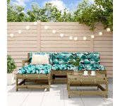 Juego de sofás de jardín 5 piezas | conjunto de comedor | conjunto de descanso madera de pino impregnada cfw481782