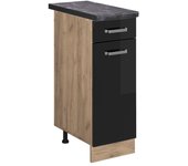 Vicco mueble bajo de cocina r-line, negro brillo intenso, 30 cm , et antracita