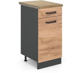 Vicco mueble bajo de cocina r-line, roble dorado, 40 cm , et roble