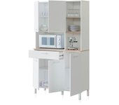 Alacena cocina colin 5 puertas blanco artik (blanco mate) - roble canadian 108 x 186 x 40 cm