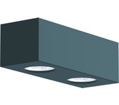 Lumicom | manhattan m lámpara de techo, 2x gu10, max 33w, metal, azul mediterráneo, 25x10cm