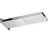Ducha 53x16 cm rectangular aspecto acero paffoni cascade doble chorro zsof099st