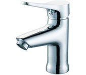Grifo de lavabo c38da1c - monomando de encimera en latón, acabado cromado, diseño moderno