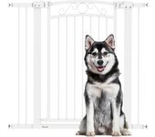 Barrera para perros pawhut acero, pa blanco 104x4x96 cm