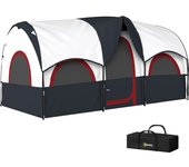 Tienda de campaña outsunny tela oxford gris oscuro y blanco 435x251x195 cm a20-476v00cg