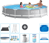 Paquete de piscina - intex - alrededor - 366x366x76 cm + accesorios a1946